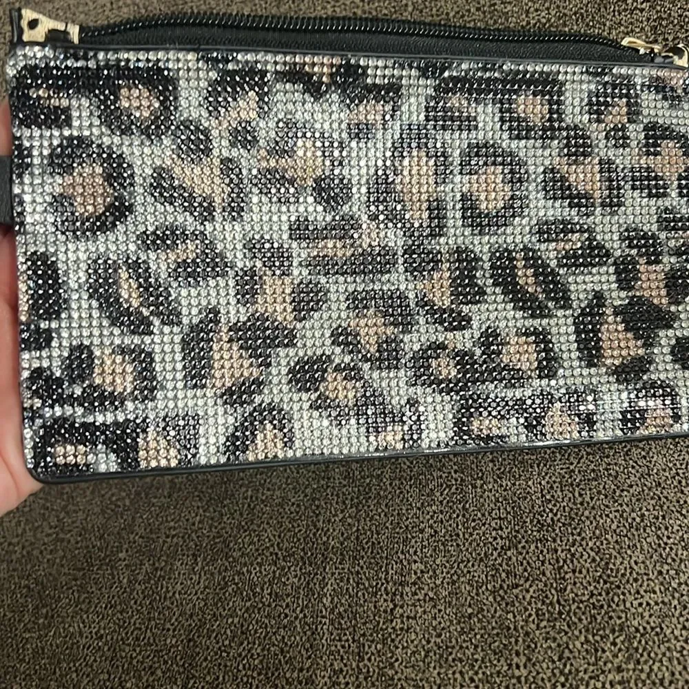 NEW Adorable Leopard print wristlet embellished with gorgeous rhinestones